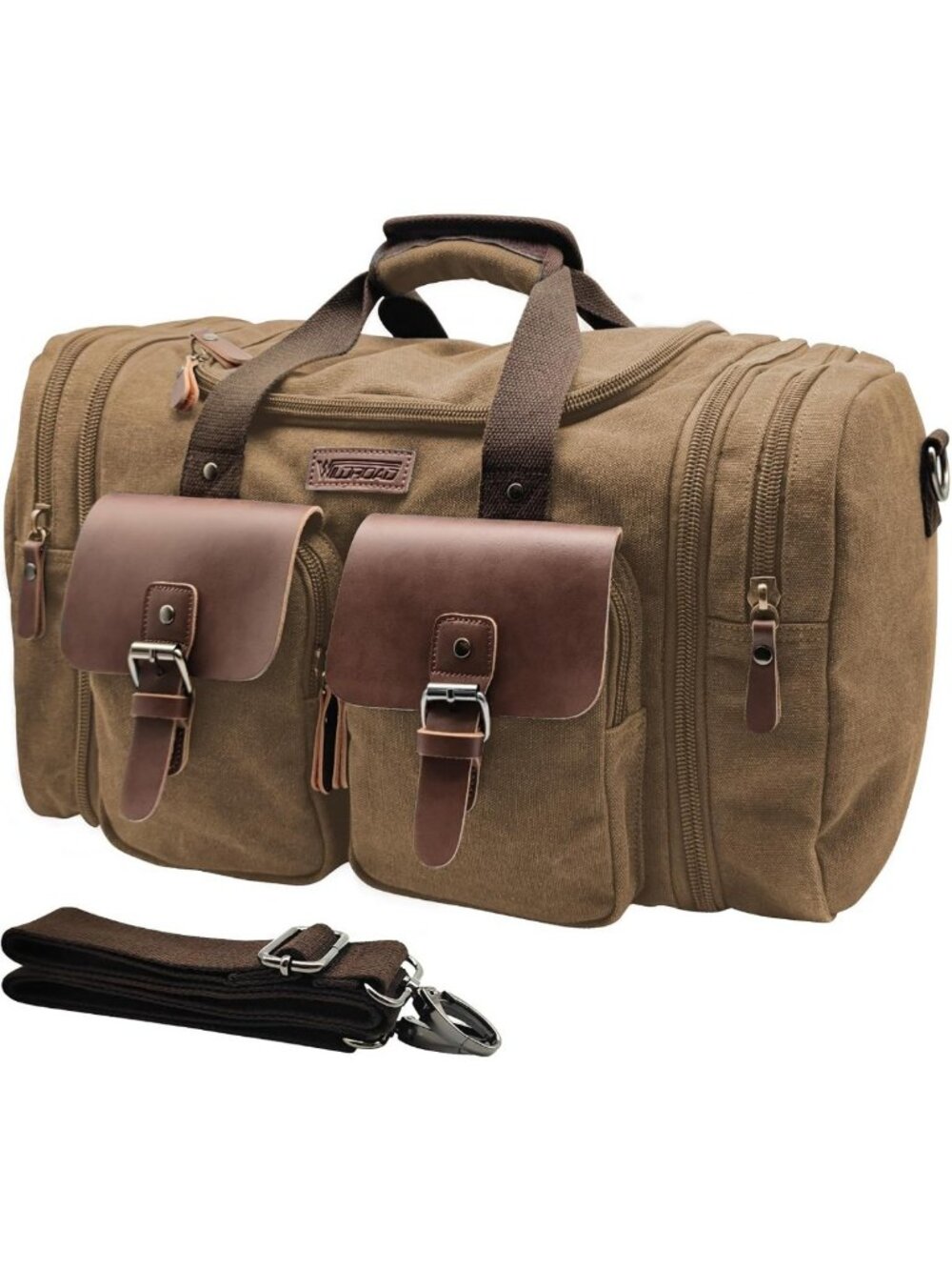 Expandable 50L Canvas Duffle Bag - Stylish Weekender Overnight Travel Tote